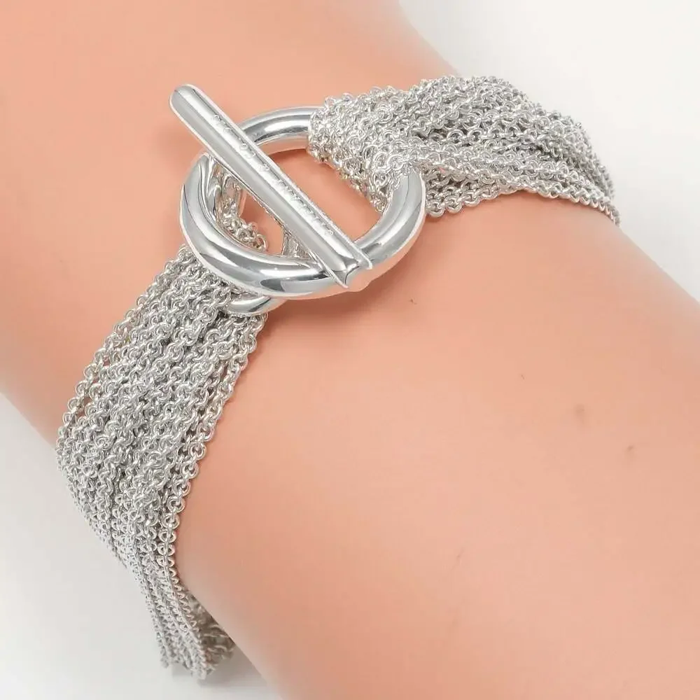 TIFFANY Silver Heart Charm Bracelet